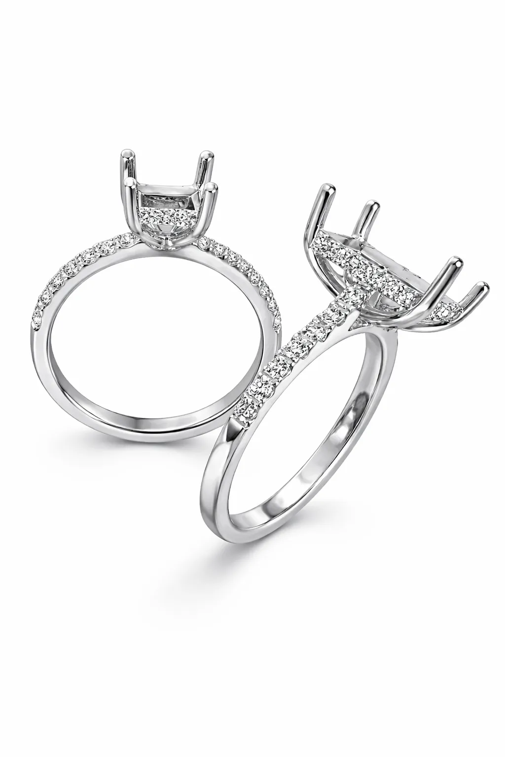 White gold pavé ring setting